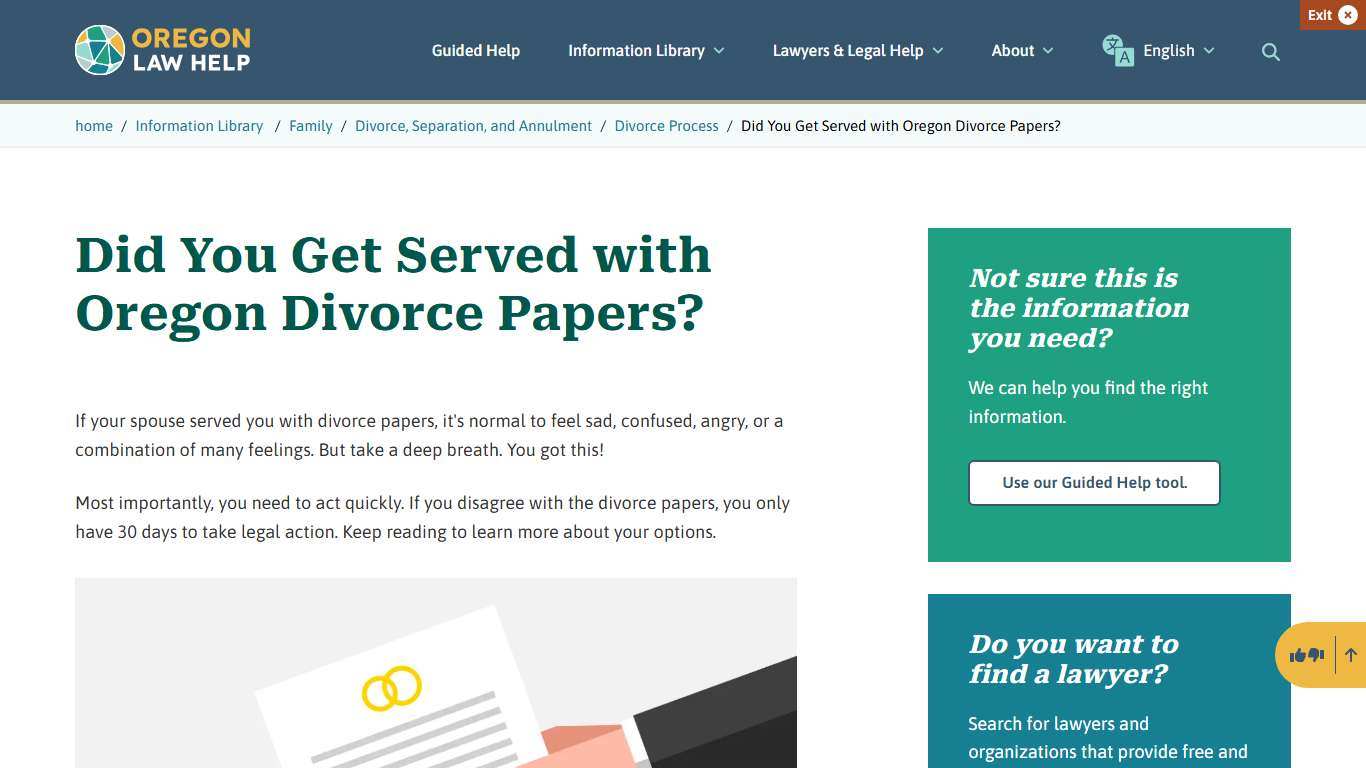 Did You Get Served with Oregon Divorce Papers? | Oregon Law Help